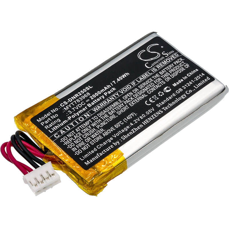 3.7V, 2000mAh, Li-Polymer Battery fits Delorme, Ag-008727-201, Incrh20, 7.4Wh