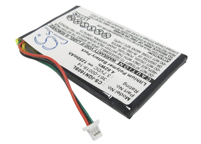 3.7V, 1250mAh, Li-Polymer Battery fits Garmin, Nuvi 1690, Nuvi 1690t, 4.625Wh