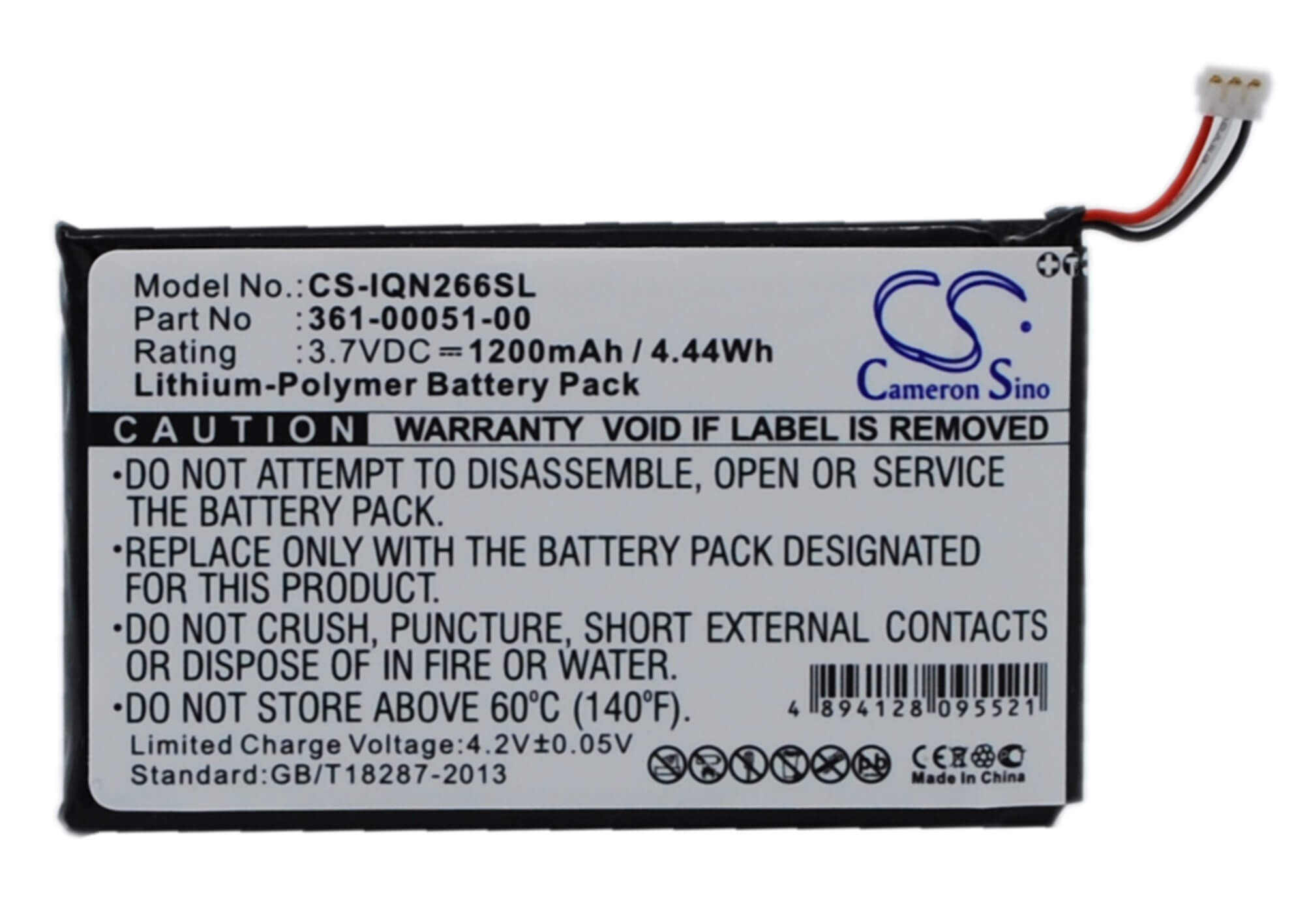 3.7V, 1200mAh, Li-Polymer Battery fits Garmin, Nuvi 2460lmt, Nuvi 2595lm, 4.44Wh