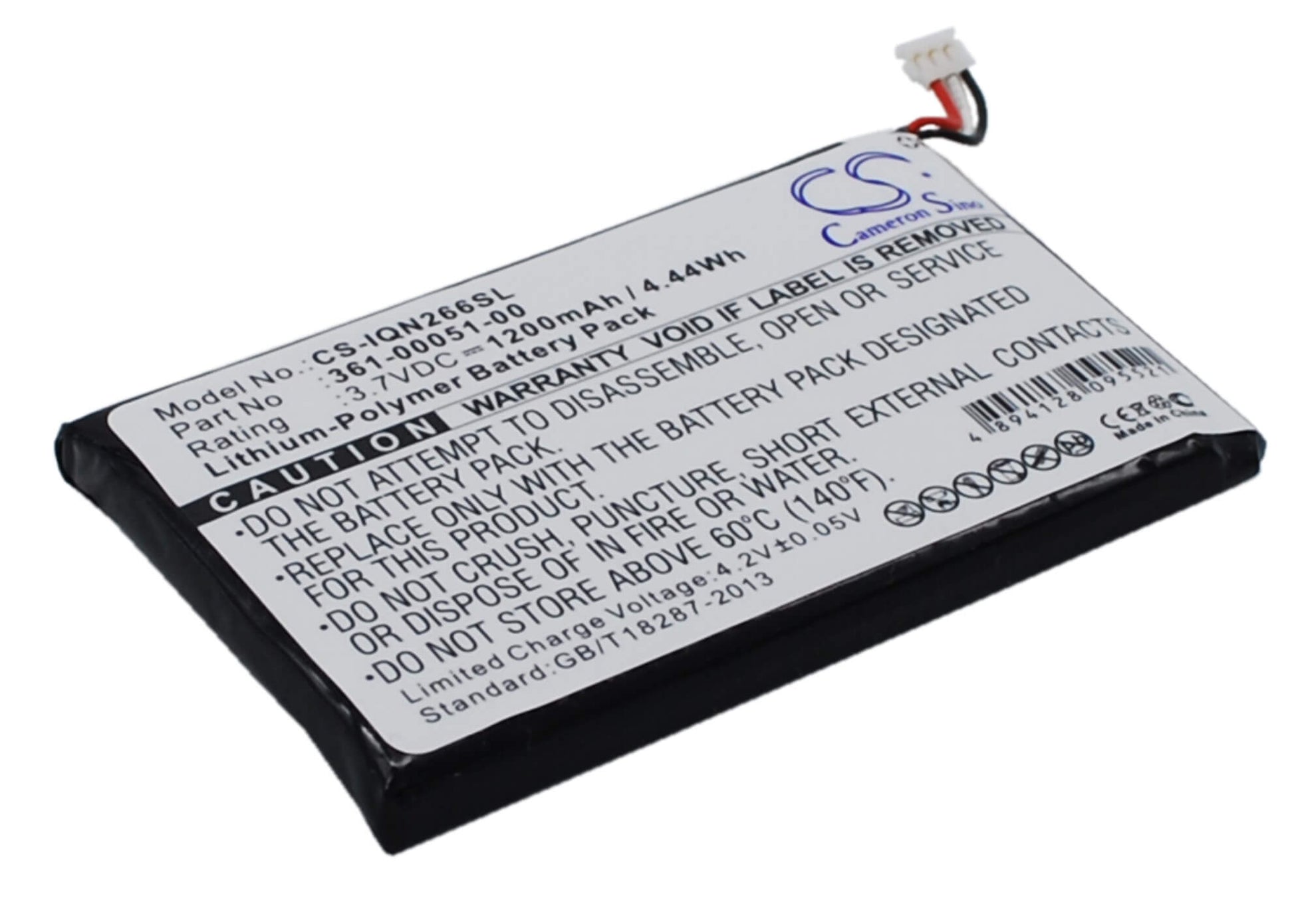3.7V, 1200mAh, Li-Polymer Battery fits Garmin, Nuvi 2460lmt, Nuvi 2595lm, 4.44Wh