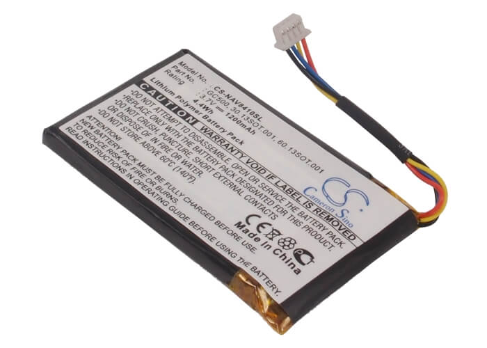 3.7V, 1200mAh, Li-Polymer Battery fits Navigon, 8410, 4.44Wh