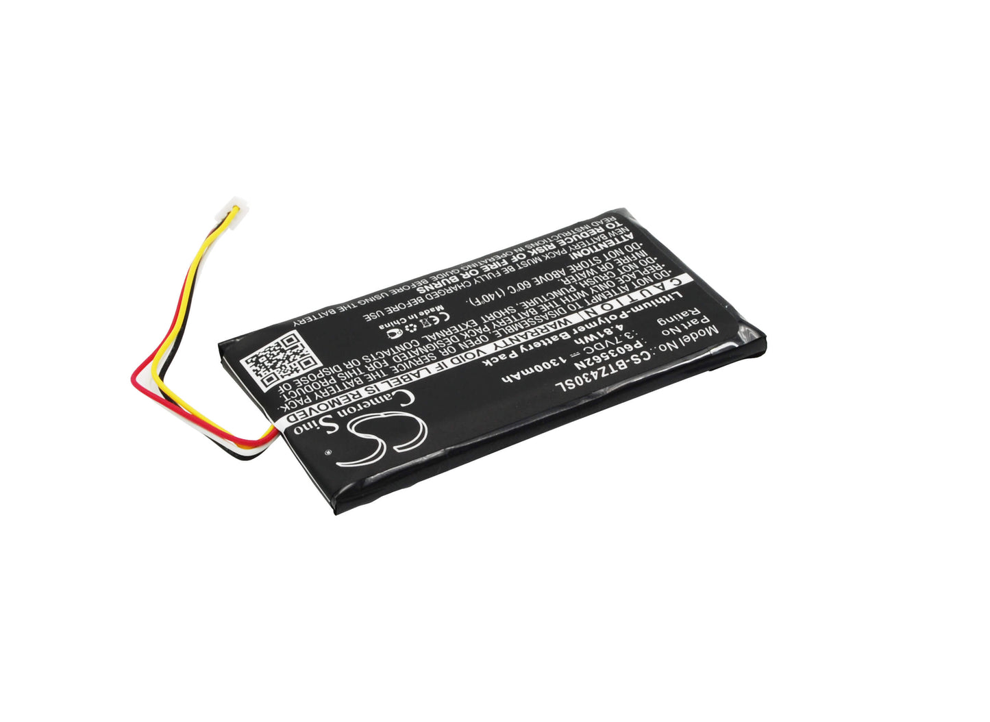 3.7V, 1300mAh, Li-Polymer Battery fits Binatone, Z430bt, 4.81Wh