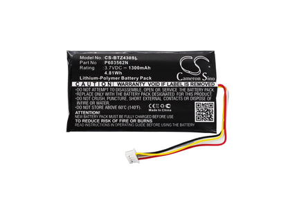 3.7V, 1300mAh, Li-Polymer Battery fits Binatone, Z430bt, 4.81Wh