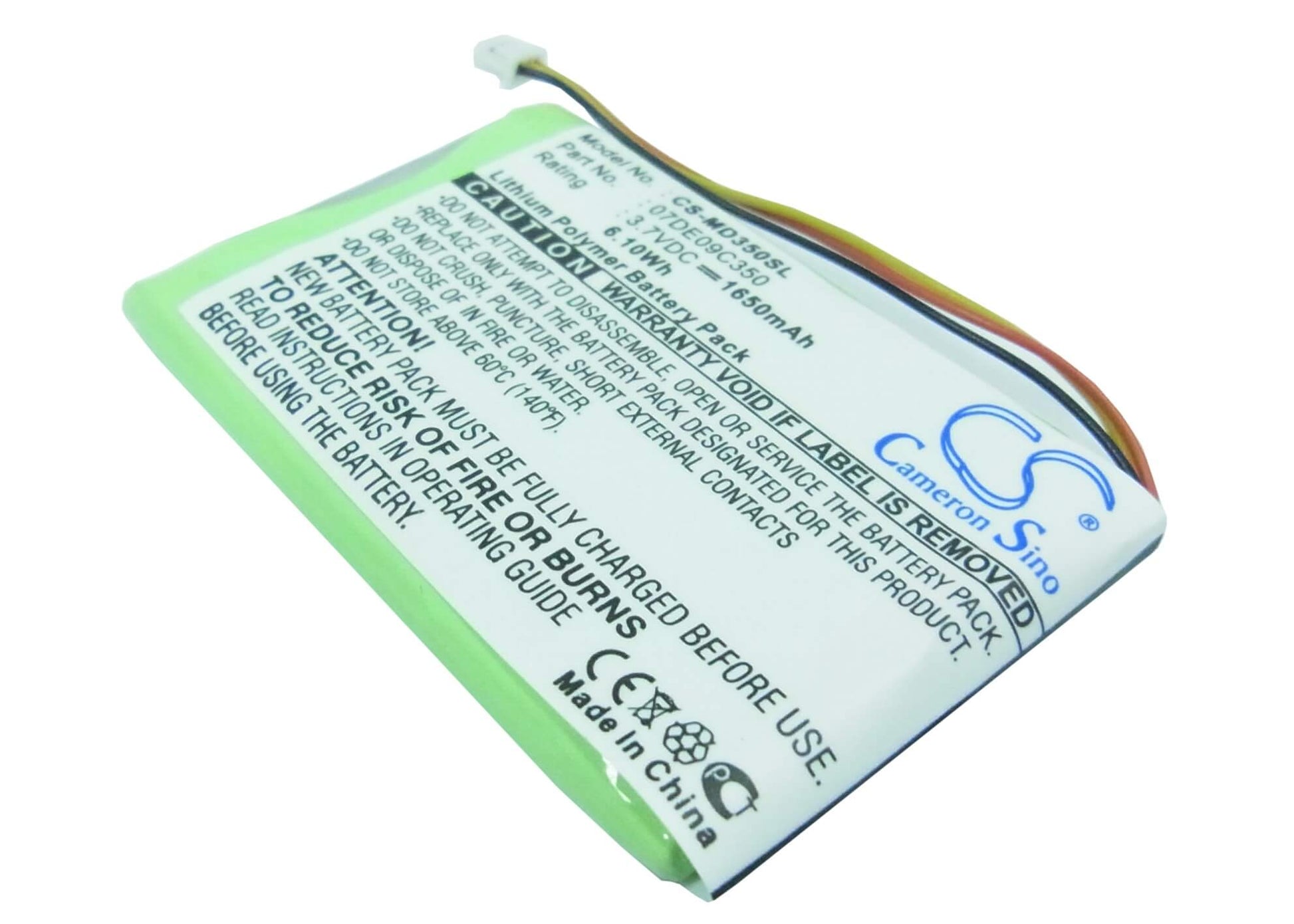 3.7V, 1650mAh, Li-Polymer Battery fits Medion, Gopal Pna350, Gopal Pna350-s, 6.105Wh