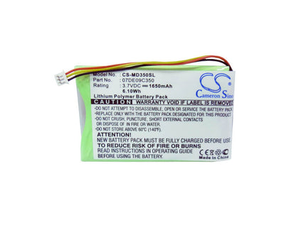 3.7V, 1650mAh, Li-Polymer Battery fits Medion, Gopal Pna350, Gopal Pna350-s, 6.105Wh
