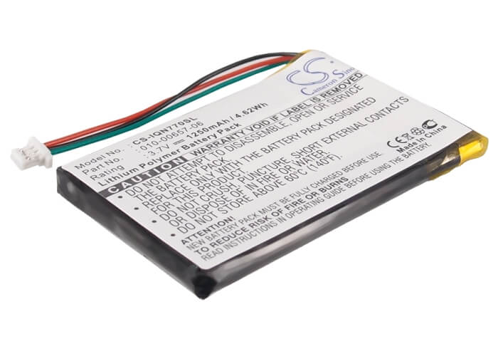 3.7V, 1250mAh, Li-Polymer Battery fits Garmin, Nuvi 770, Nuvi 770t, 4.625Wh