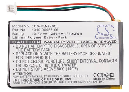 3.7V, 1250mAh, Li-Polymer Battery fits Garmin, Nuvi 770, Nuvi 770t, 4.625Wh