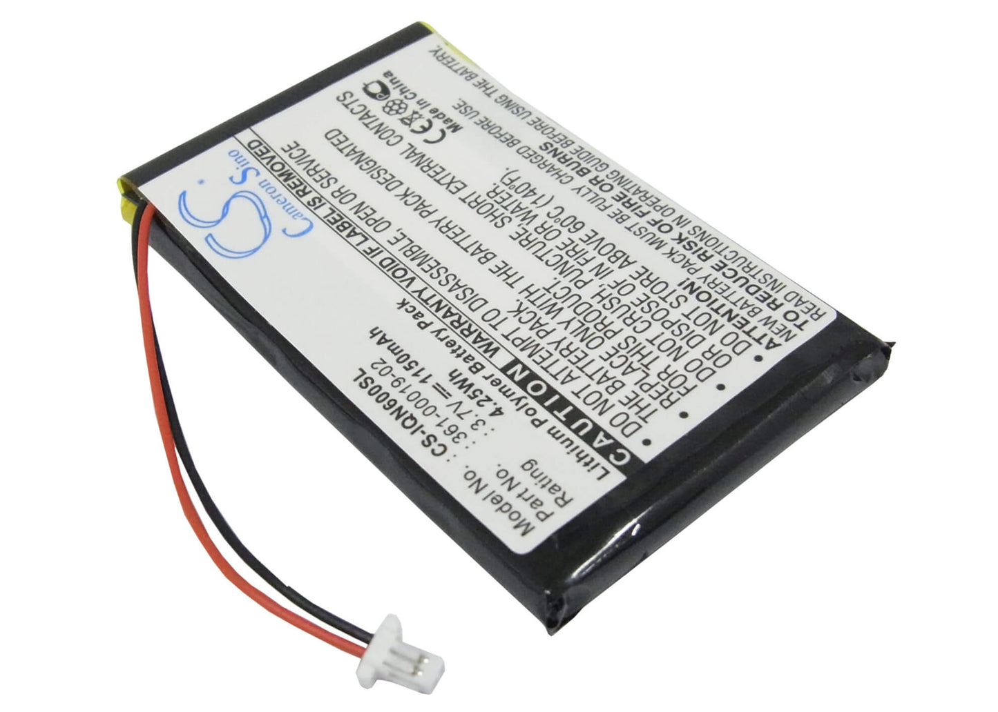 3.7V, 1150mAh, Li-Polymer Battery fits Garmin, Nuvi 600, Nuvi 610, 4.255Wh