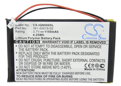 3.7V, 1150mAh, Li-Polymer Battery fits Garmin, Nuvi 600, Nuvi 610, 4.255Wh