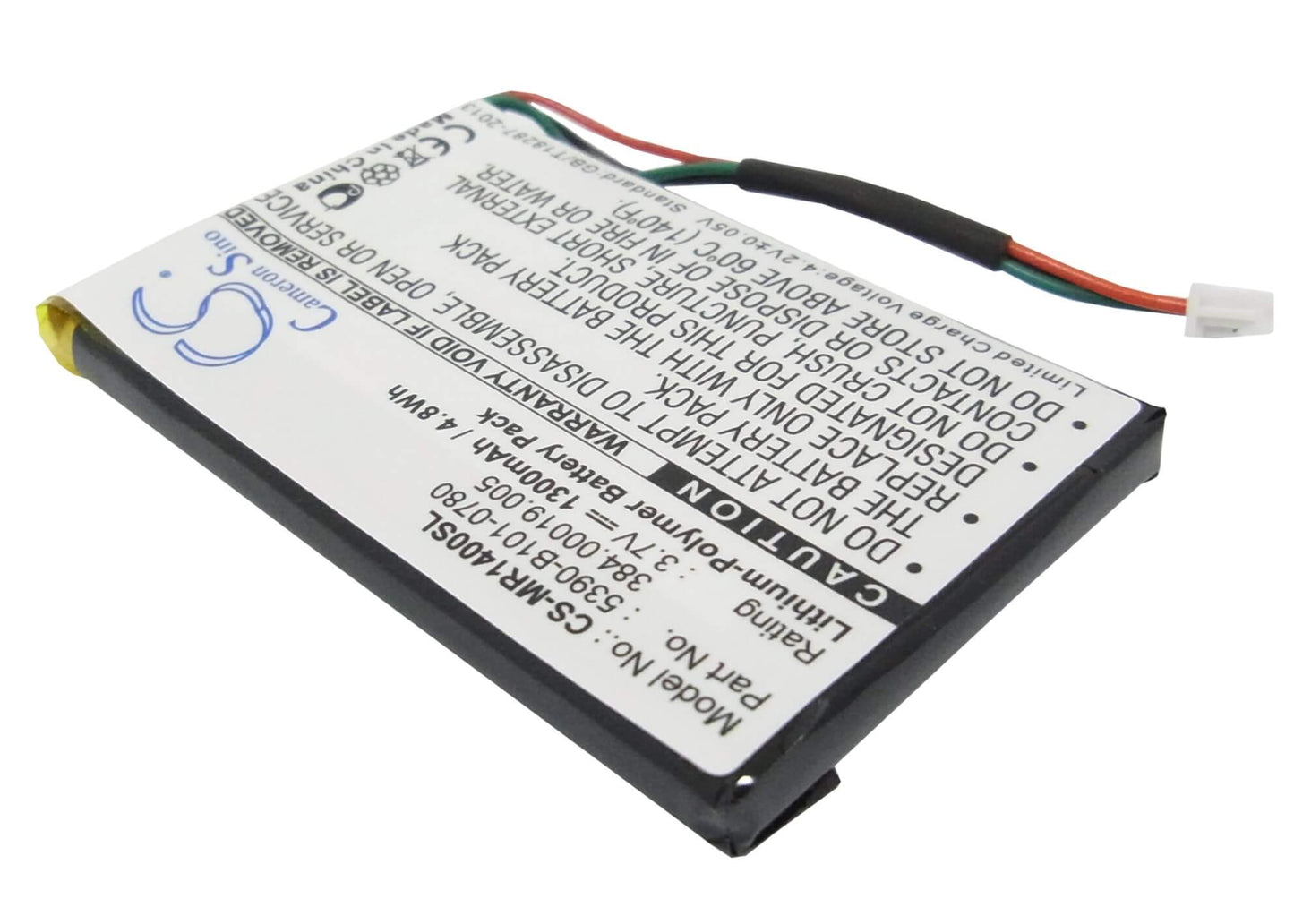 3.7V, 1300mAh, Li-Polymer Battery fits Magellan, Roadmate 1400, Roadmate 1412, 4.81Wh
