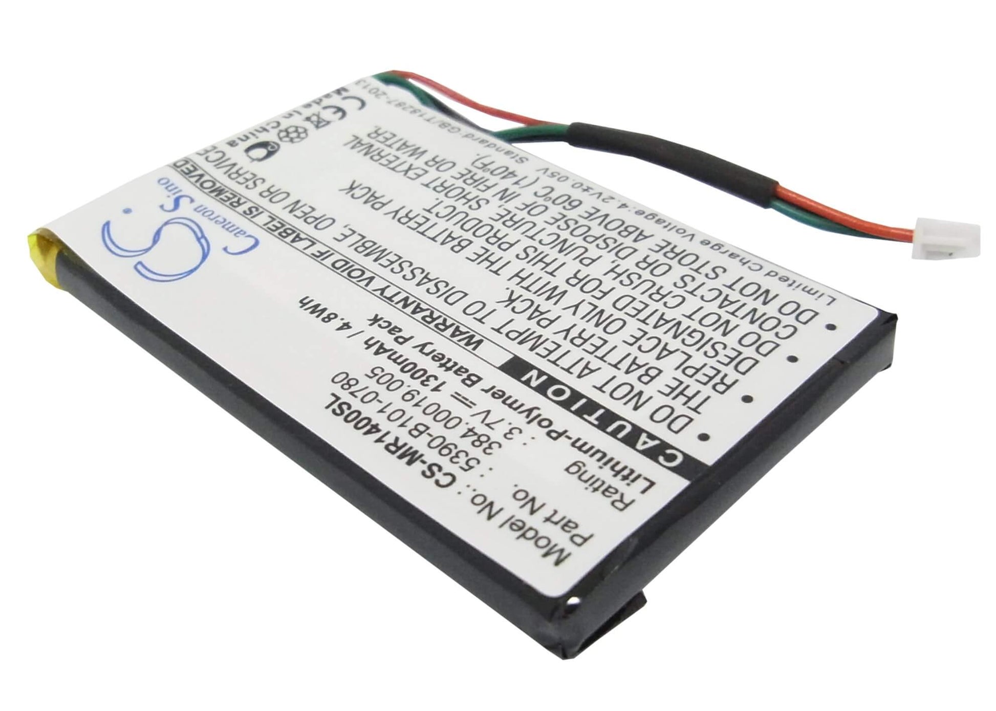 3.7V, 1300mAh, Li-Polymer Battery fits Magellan, Roadmate 1400, Roadmate 1412, 4.81Wh