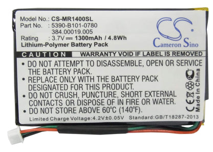 3.7V, 1300mAh, Li-Polymer Battery fits Magellan, Roadmate 1400, Roadmate 1412, 4.81Wh