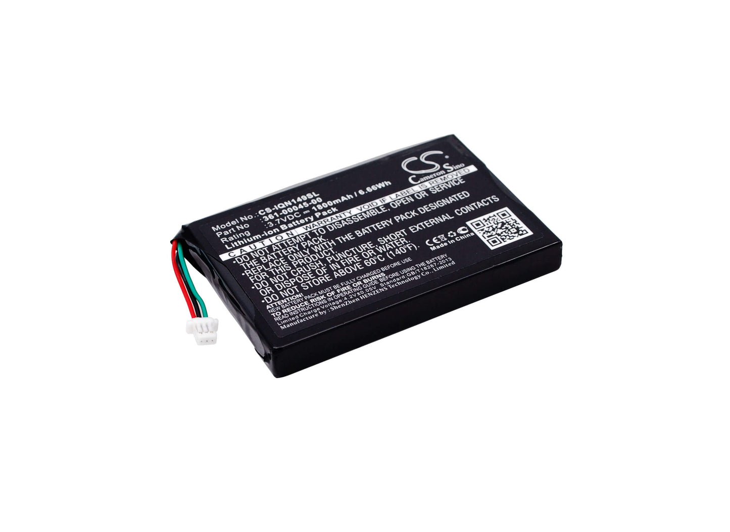 3.7V, 1800mAh, Li-ion Battery fits Garmin, Nuvi 1490tv, Nuvi 2585tv, 6.66Wh