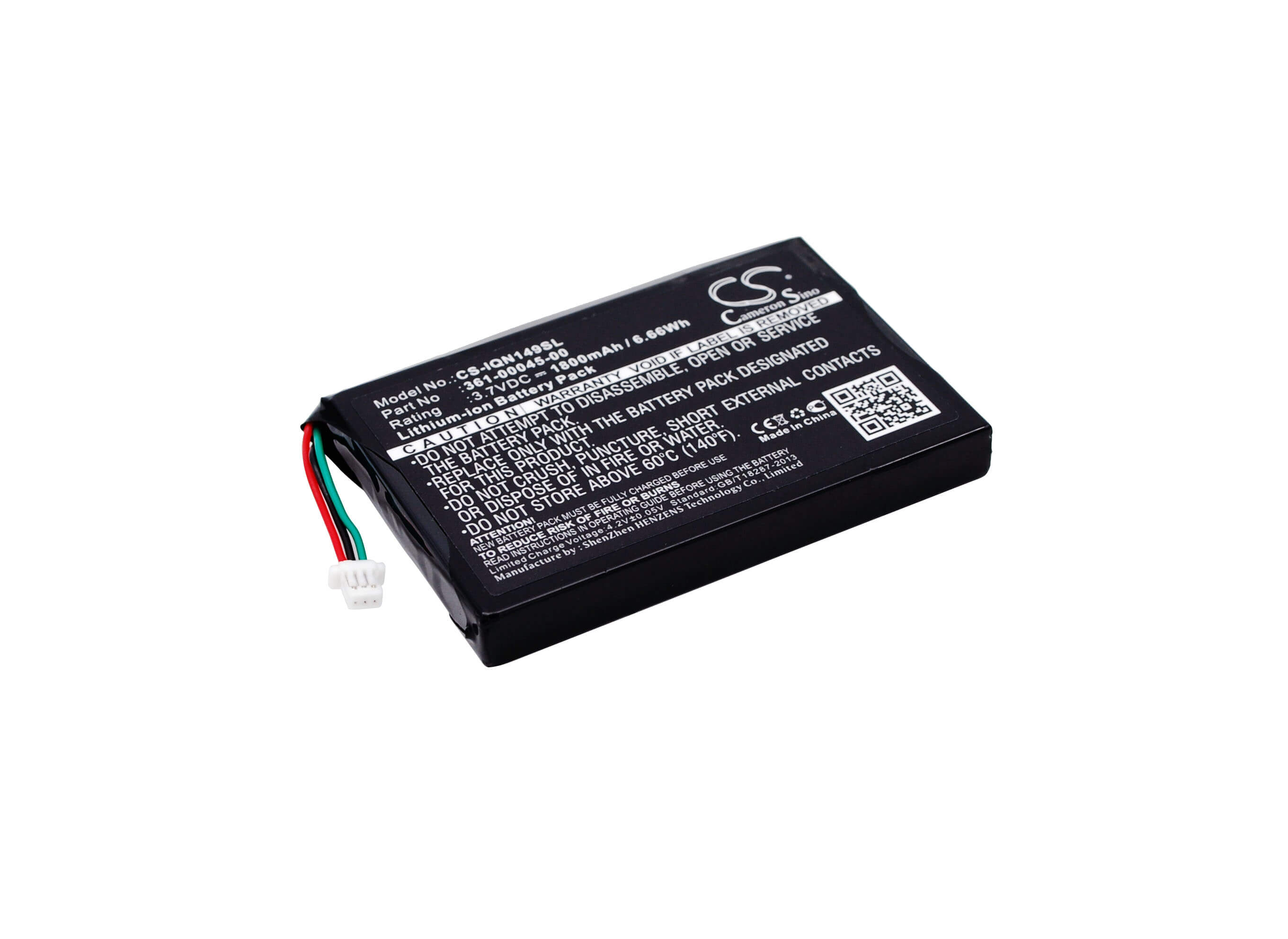 3.7V, 1800mAh, Li-ion Battery fits Garmin, Nuvi 1490tv, Nuvi 2585tv, 6.66Wh