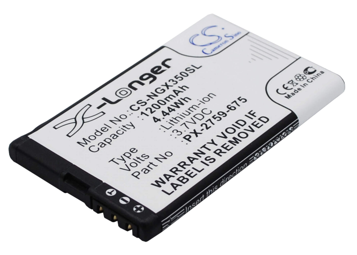 3.7V, 1200mAh, Li-ion Battery fits Navgear, Motorradnavi Slx-350, Tourmate Slx-350, 4.44Wh