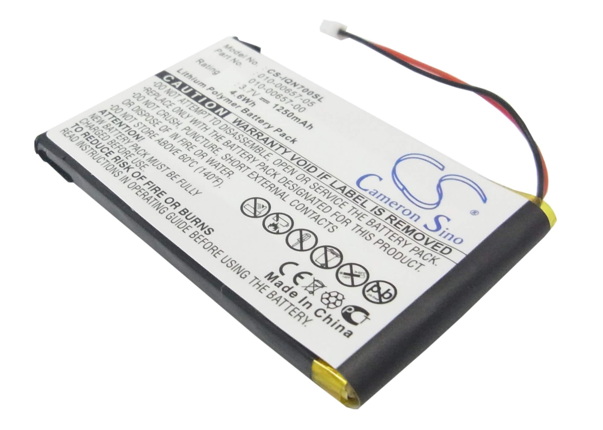 3.7V, 1250mAh, Li-Polymer Battery fits Garmin, Nuvi 700 ( 2 Wires ), 4.625Wh