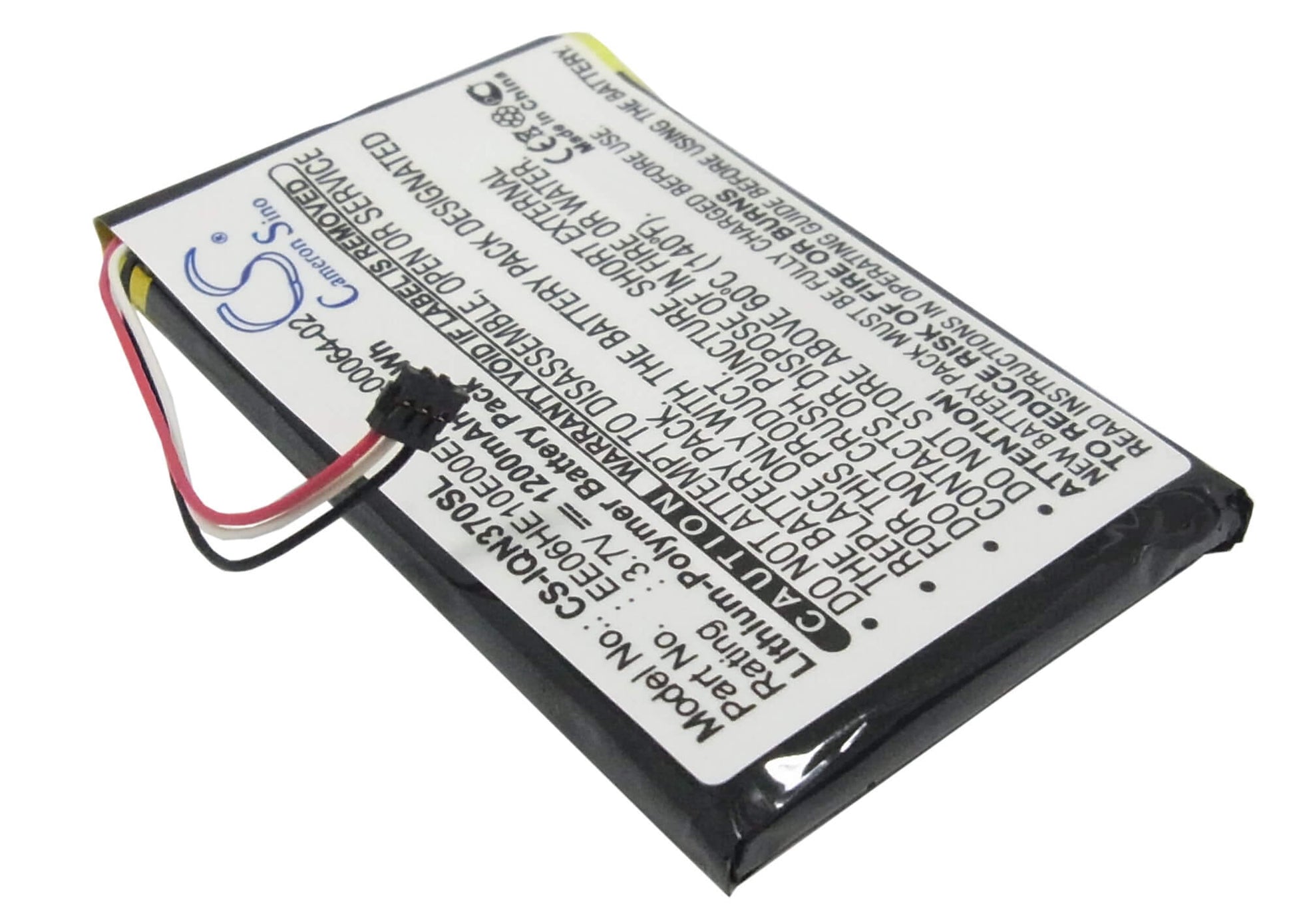 3.7V, 1200mAh, Li-Polymer Battery fits Garmin, Nuvi 3700, Nuvi 3760, 4.44Wh