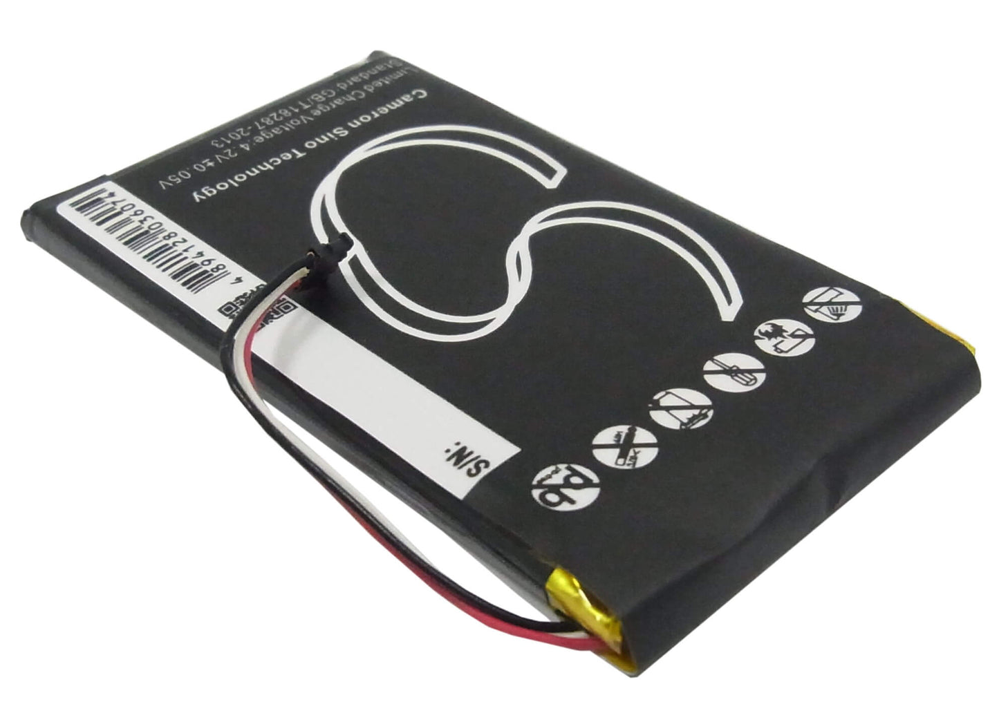 3.7V, 1200mAh, Li-Polymer Battery fits Garmin, Nuvi 3700, Nuvi 3760, 4.44Wh
