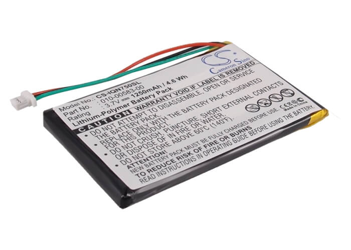 3.7V, 1250mAh, Li-Polymer Battery fits Garmin, Nuvi 750, Nuvi 755, 4.625Wh