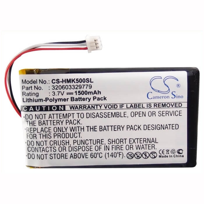 3.7V, 1500mAh, Li-Polymer Battery fits Harmon Kardon, Gps-500, 5.55Wh
