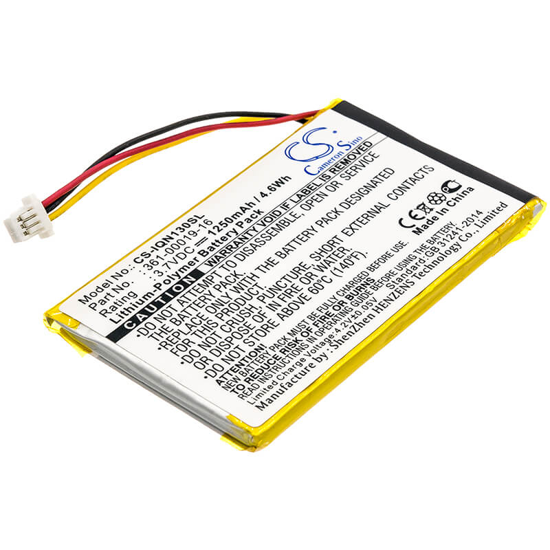 3.7V, 1250mAh, Li-Polymer Battery fits Garmin, Nuvi 1300, Nuvi 1340t Pro, 4.625Wh