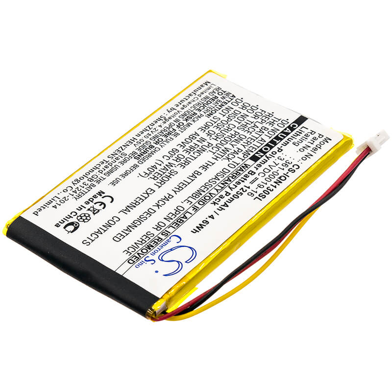 3.7V, 1250mAh, Li-Polymer Battery fits Garmin, Nuvi 1300, Nuvi 1340t Pro, 4.625Wh