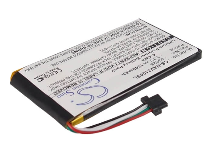 3.7V, 1200mAh, Li-Polymer Battery fits Navigon, 2100 Max, 2110 Max, 4.44Wh