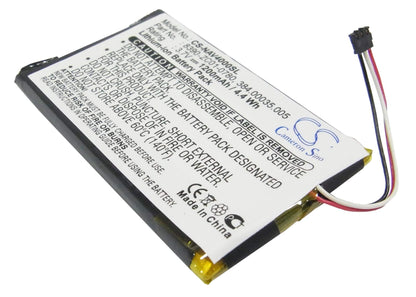 3.7V, 1200mAh, Li-Polymer Battery fits Navigon, 40 Easy, 40 Plus, 4.44Wh