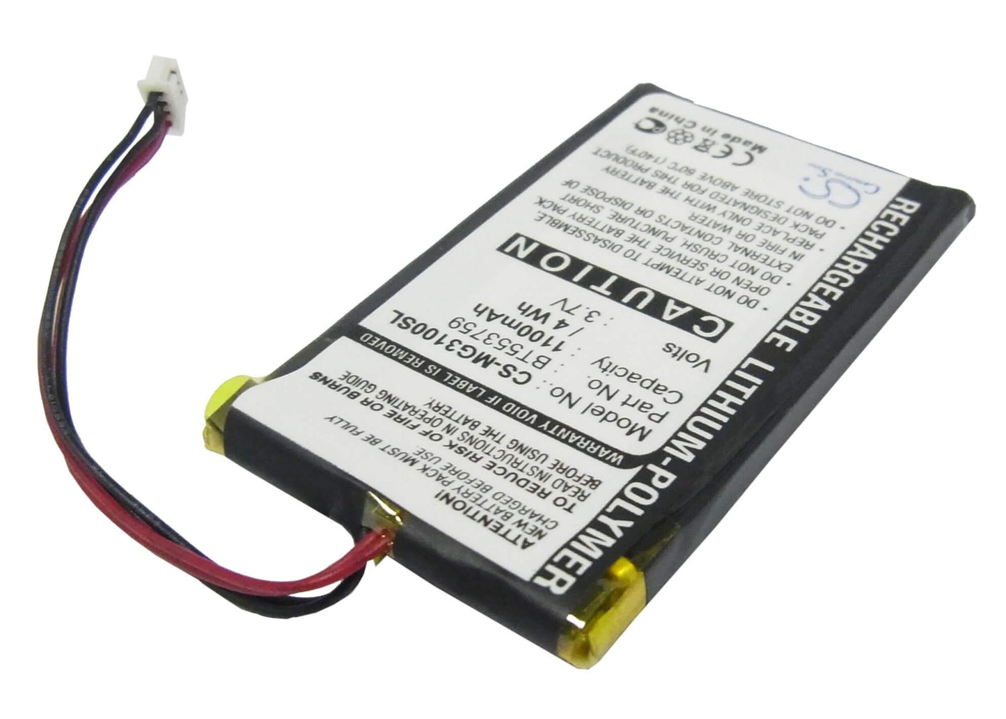 3.7V, 1100mAh, Li-Polymer Battery fits Typhoon, Myguide 3100, 4.07Wh