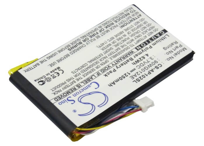 3.7V, 1250mAh, Li-Polymer Battery fits Asus, 90wg012ae1155l1, S102, 4.625Wh