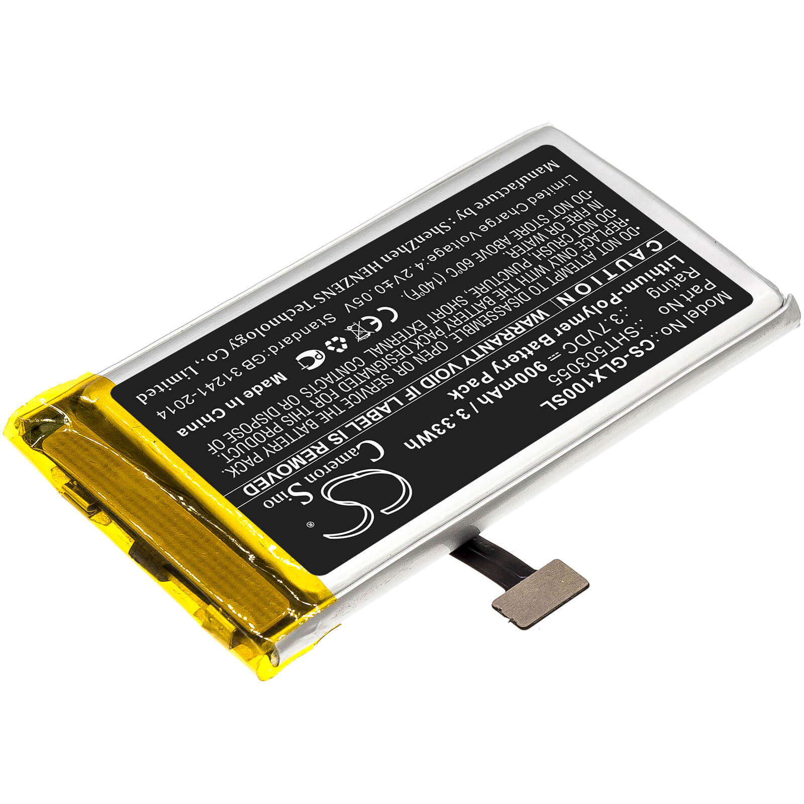 3.7V, 900mAh, Li-Polymer Battery fits Golf Buddy, Dsc-vtx-100, Vtx, 3.33Wh