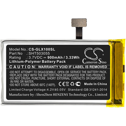 3.7V, 900mAh, Li-Polymer Battery fits Golf Buddy, Dsc-vtx-100, Vtx, 3.33Wh