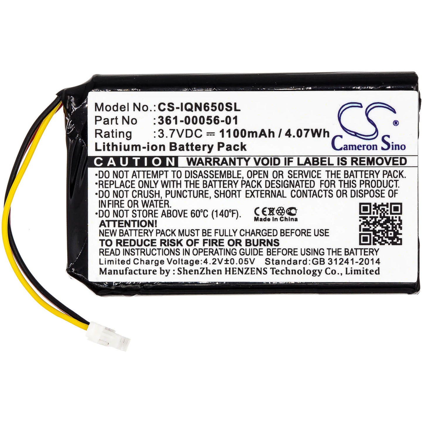 3.7V, 1100mAh, Li-ion Battery fits Garmin, 010-01211-01, Nuvi 53, 4.07Wh