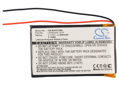 3.7V, 850mAh, Li-Polymer Battery fits Rac, 515f, 3.145Wh