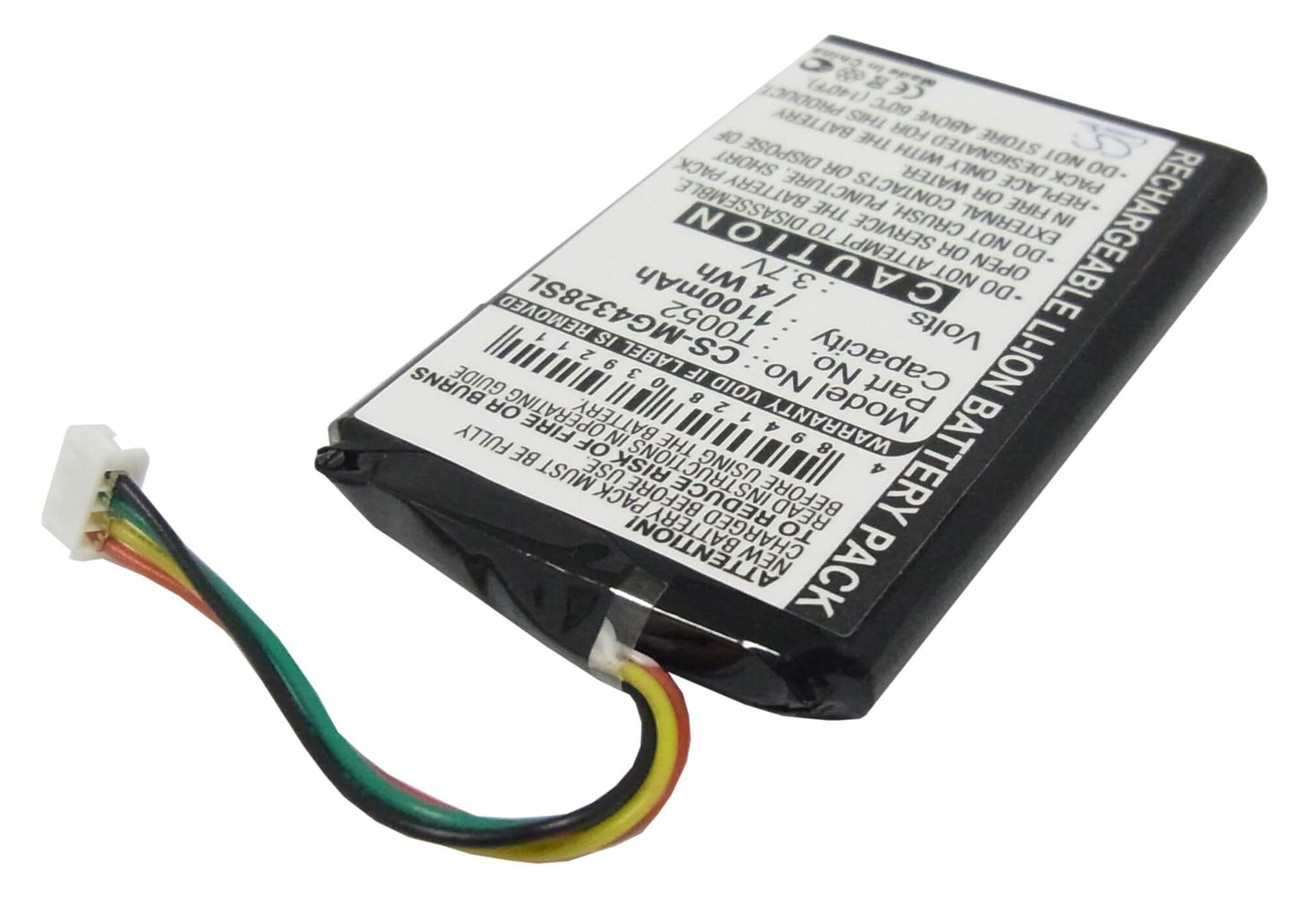 3.7V, 1100mAh, Li-ion Battery fits Typhoon, Myguide 4328, Myguide 4328 Bt, 4.07Wh