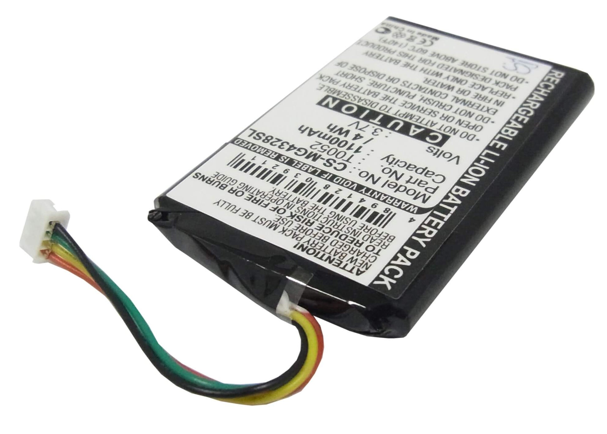 3.7V, 1100mAh, Li-ion Battery fits Typhoon, Myguide 4328, Myguide 4328 Bt, 4.07Wh