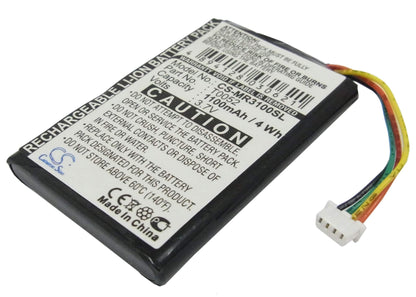 3.7V, 1100mAh, Li-ion Battery fits Magellan, Maestro 3000, Maestro 3200, 4.07Wh