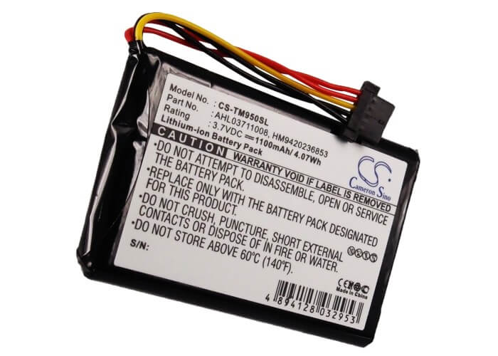 3.7V, 1100mAh, Li-ion Battery fits Tomtom, 4cp9.002.00, 8cp9.011.10, 4.07Wh