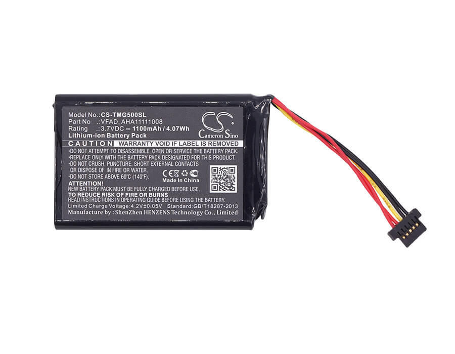 3.7V, 1100mAh, Li-ion Battery fits Tomtom, 4fl50, 4fl60, 4.07Wh