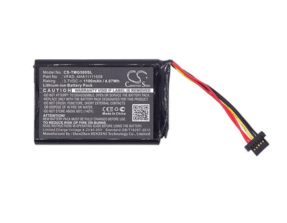 3.7V, 1100mAh, Li-ion Battery fits Tomtom, 4fl50, 4fl60, 4.07Wh