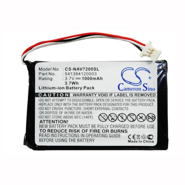 3.7V, 1000mAh, Li-ion Battery fits Navigon, 72 Easy, 72 Plus Live, 3.7Wh