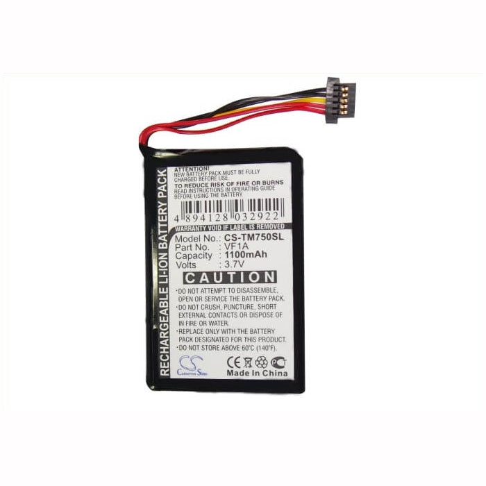 3.7V, 1100mAh, Li-ion Battery fits Tomtom, 4cp0.002.06, Go 740 Live, 4.07Wh