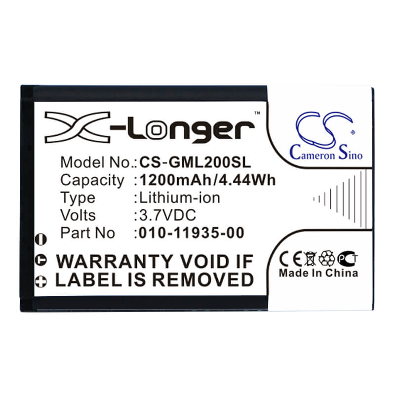3.7V, 1200mAh, Li-ion Battery fits Garmin, 010-01055-15, 010-02184-01, 4.44Wh