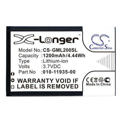 3.7V, 1200mAh, Li-ion Battery fits Garmin, 010-01055-15, 010-02184-01, 4.44Wh