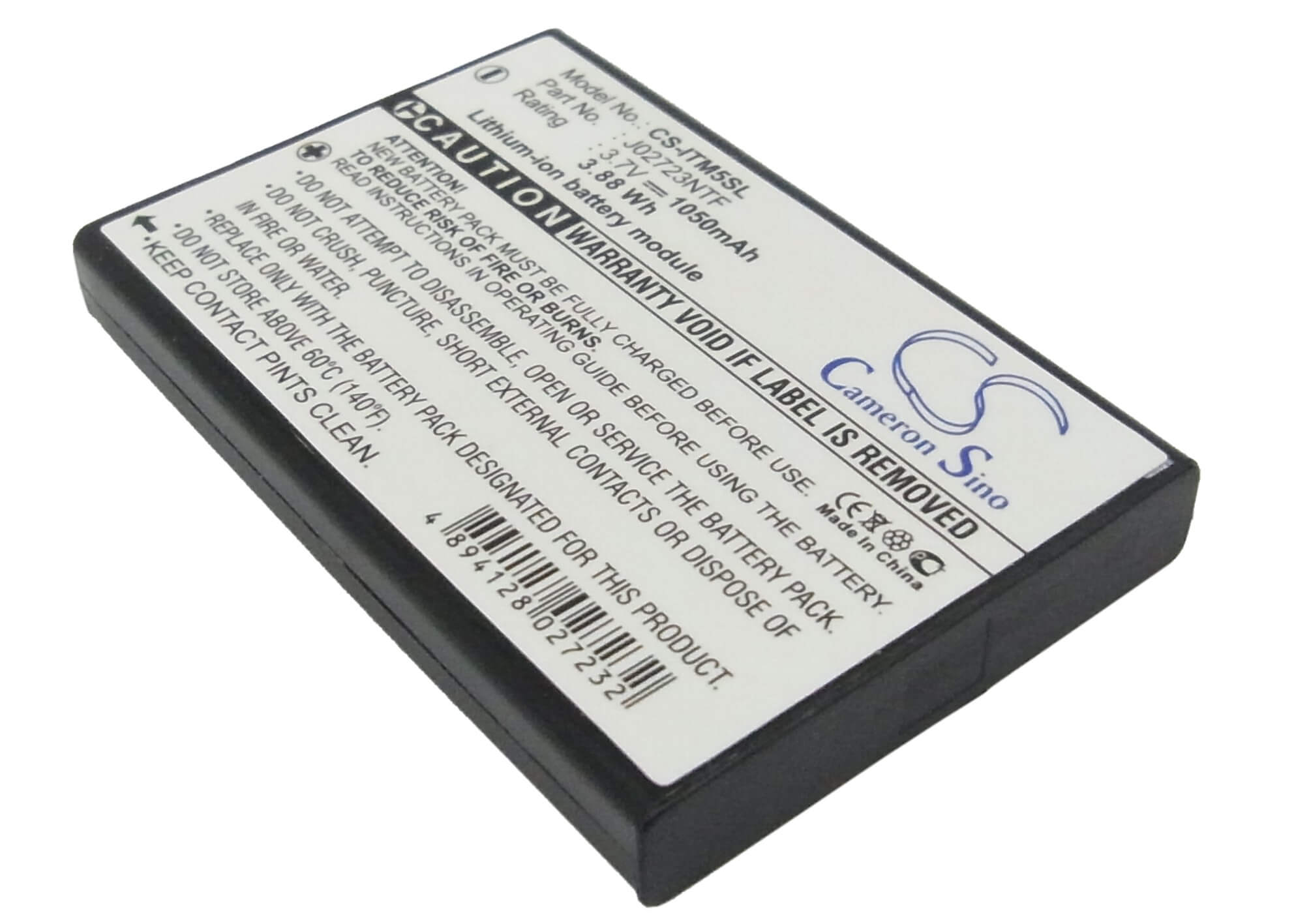 3.7V, 1050mAh, Li-ion Battery fits I.trek, M5, M5 Bt Gps, 3.885Wh