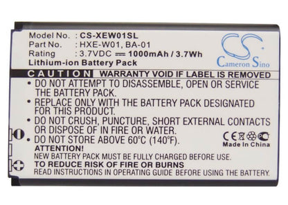 3.7V, 1000mAh, Li-ion Battery fits Holux, Gpslim236, Gr236, 3.7Wh