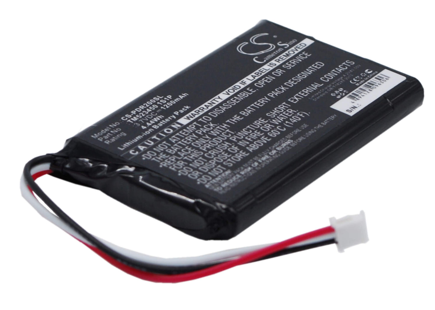 3.7V, 1200mAh, Li-ion Battery fits Pharos, Drive Gps 200, Pdr200, 4.44Wh