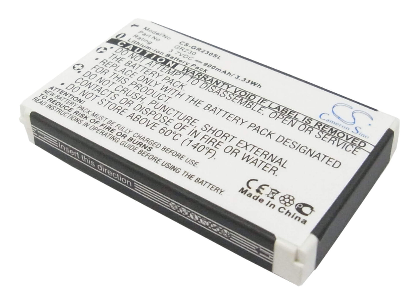 3.7V, 900mAh, Li-ion Battery fits Holux, Gr-230 Gps Receiver, Gr-231 Gps Receiver, 3.33Wh