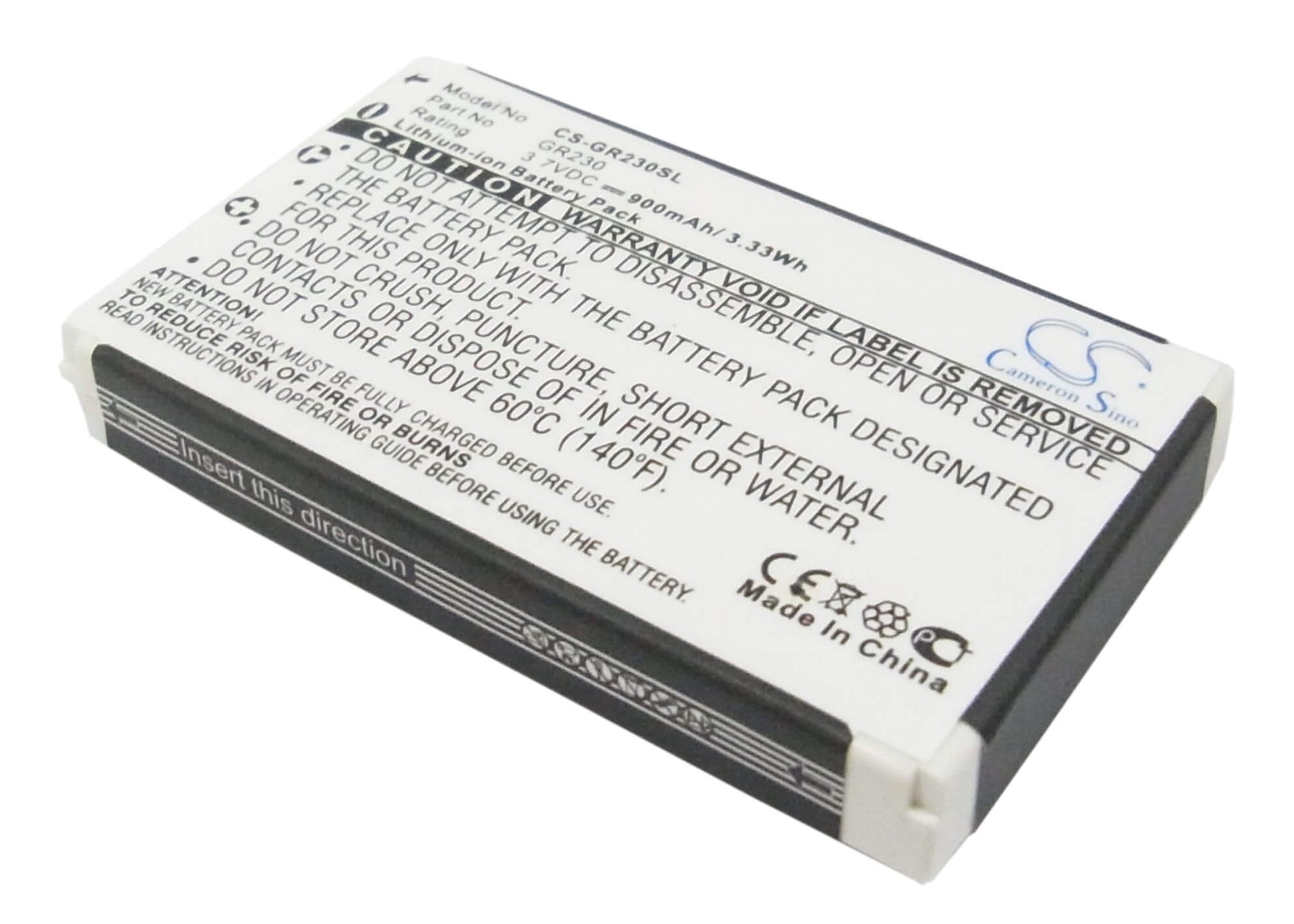 3.7V, 900mAh, Li-ion Battery fits Holux, Gr-230 Gps Receiver, Gr-231 Gps Receiver, 3.33Wh