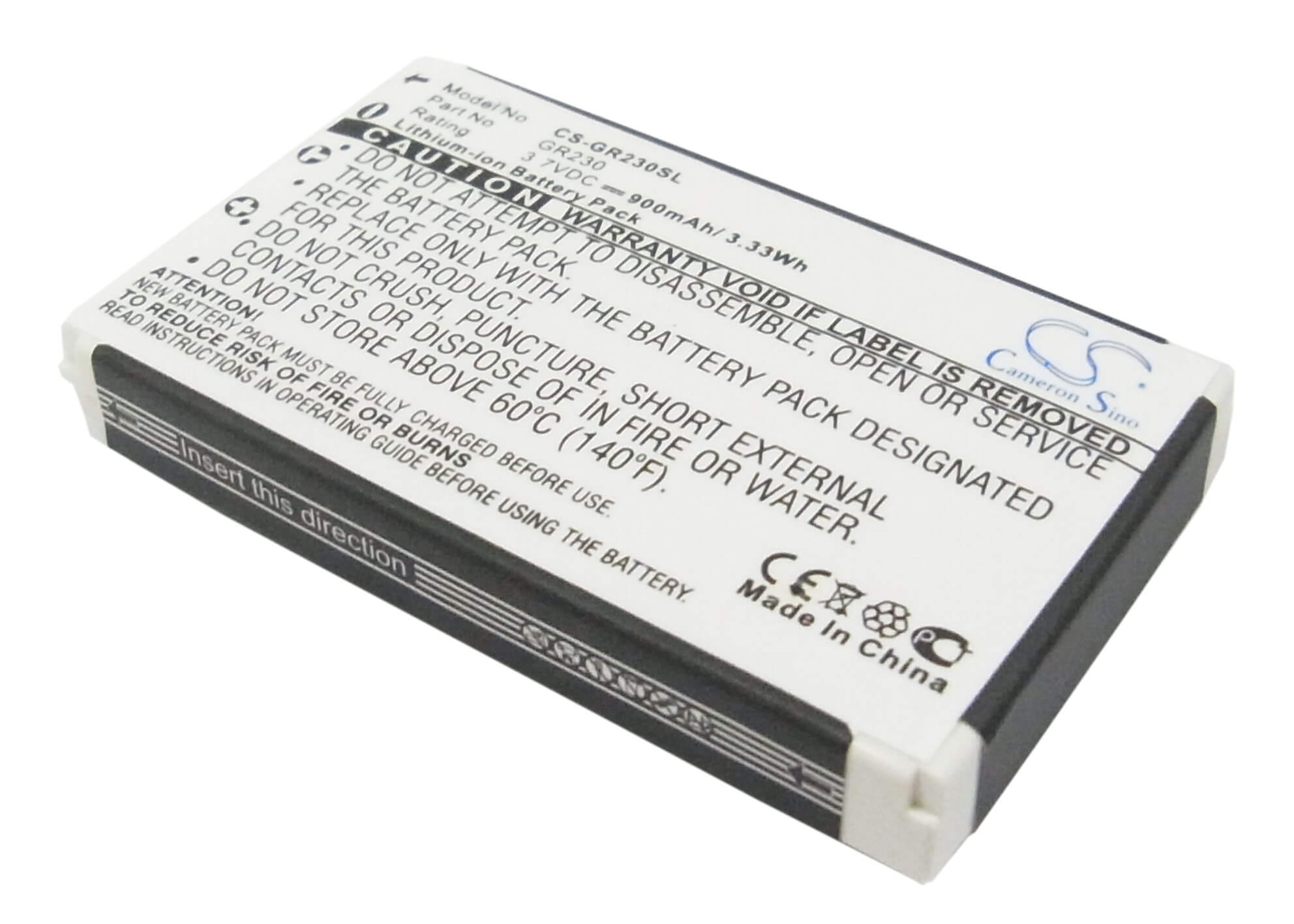 3.7V, 900mAh, Li-ion Battery fits Holux, Gr-230 Gps Receiver, Gr-231 Gps Receiver, 3.33Wh